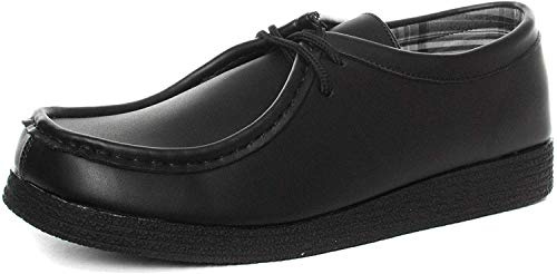 Route 21 JACE Boys Lace-Up Formal School Shoes Black UK 5.5 (Junior)