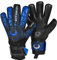 Renegade GK Vor-tex Shadow Torwarthandschuhe | 3.5+3mm Hyper Grip & 4mm Duratek | Schwarz & Blau Fußball Torwart Handschuhe (Größe 8, Jugend-Erwachsener, Negative Cut, Level 3)