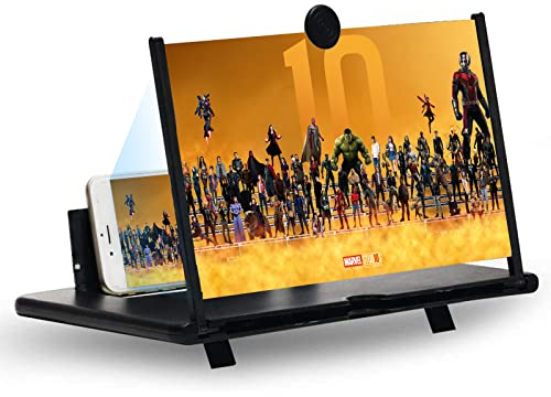 KONGMING 12 Zoll Handy Bildschirm Vergrößerungsglas 3D Screens Vergrößerungslinse für das Ansehen von Filmvideos Faltbarer Handylupe Bildschirm Vergrösserung für Smartphones