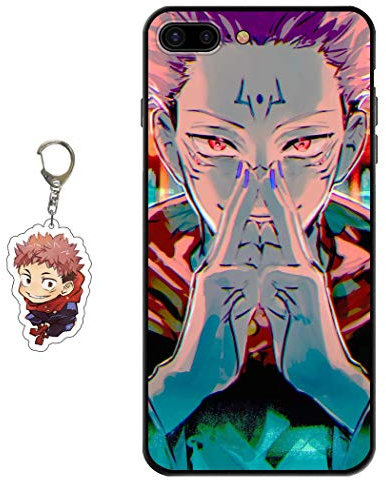 Staremeplz Compatible iPhone 7 Plus/8 Plus Case - Anime Design with Figure Keychain, Soft Silicone Flexible TPU Animation Phone Case