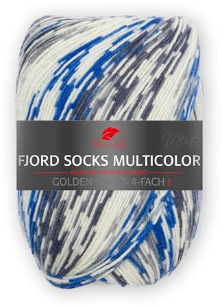 Pro Lana FJORD SOCKS MULTICOLOR 100 g 4-fach Sockenwolle mit einem einzigartigen Fjordmuster 425 m, Farbe:483