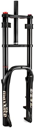20 inch Bike Fat Air Fork 4.0 Suspension Fork 1-1/8 Disc Brake Bicycle 80mm Travel, Manual Lockout 135mm, fit Snow Beach Mountain Bike (Color : Black, Size : 20inch)