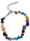 Bracelet de cheville avec pierres précieuses multicolores géométriques bohèmes - Chaîne de cheville en pierre naturelle pour l'été et la plage - Bijoux pour femmes et filles (argent C)