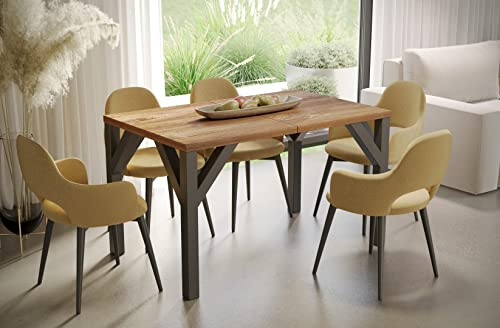 Endo-Moebel Esstisch Baltika 130cm - 185cm erweiterbar ausziehbar Synchronauszug Säulentisch Küchentisch (Stirling Eiche)