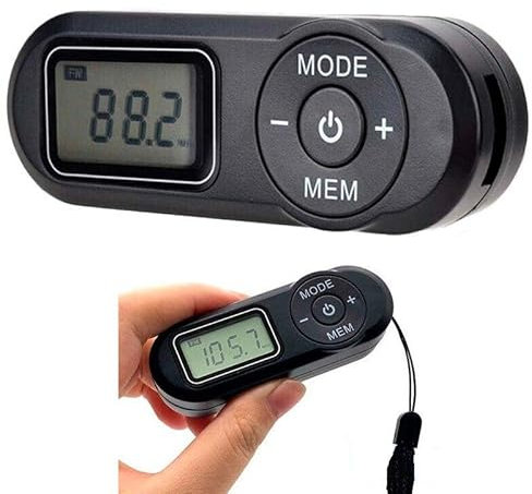 Mini Digital Pocket Radio – FM Stereo with 20 Memories – Neck Strap – Black