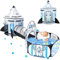 Tente Enfants - Tente de Jeu+Tunnel Enfant+Piscine à balles Pliable 3-en-1 - Grande Aire de Jeux de Jardin pour garçons Filles Bebe - Pop Up Enfant Intérieur Extérieur (fusée)