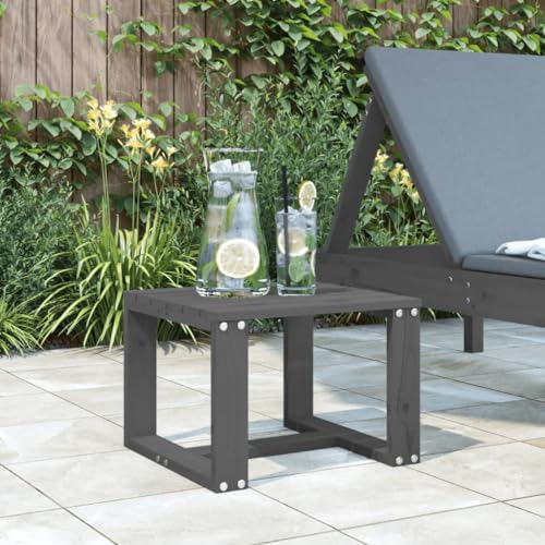LAPOOH Garten-Beistelltisch Grau 40x38x28,5 cm Massivholz Kiefer, Gartentisch, Terrassentisch, Esstisch Garten, Balkontisch, Gartenesstisch, Gartenmöbel, Partytisch - 825081