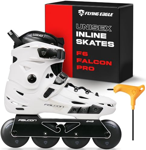 Flying Eagle F6 Falcon Pro Freeskates - Adult Inline Skates Urban, Inline Roller Skates Women, Skating Shoes, Adult Speed Skate for Skater Women - White, Women's Size: 11 US / 43 EU