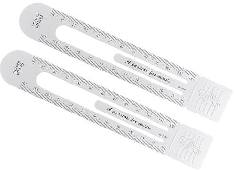 Kozelo Lot de 2 Règles Droites Métriques – [12 Cm] Échelles en Aluminium Des Deux Côtés en Métal pour Marque-Pages, Règle à Clip Ton Argent pour Mesure, Bureau, Échelle Minimale 1 mm