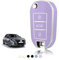 TOOMUME Coque Clé TPU, Etui Clé Étui Clé Adapté pour Peugeot 208 308 508 2008 3008 Rifter Citroen C3 C4 Cactus Berlingo Picasso Xsara Jumpy, Couvre Clef Cache Cle Voiture Telécommande - Flip Key