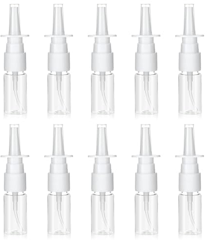 10 Stück Nasenspray Flasche Leer,10ml Nos Flasche,Nachfüllbare Zerstäuber Sprühflasche Kunststoff,Klein Transparent Leere Nachfüllbar Flaschen,für Wasser/Parfüm/ätherische öle/Wunddesinfe Ktionsspray