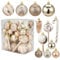 CGVG 40er Weihnachtskugeln Set Rot Christbaumkugeln Kunststoff Weihnachtsbaumschmuck Bruchsichere Weihnachtsbaumkugeln Christmas Decorations Weihnachten Dekoration Tannenbaumschmuck (Champagner)