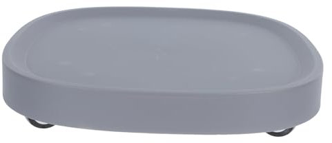 KONTONTY Support De Pot De Fleurs Mobile roulettes Universelles, Plateau Épais en Plastique Gris, Diamètre 21,8 Cm, Base Renforcée pour Jardinières Lourdes Et Déplacement Facile en Intérieur
