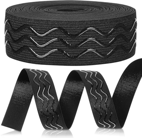 NUOBESTY Breites Flaches Gummiband 3Cm Elastisches Greiferband Rutschfestes Nähband Für Hosenbund Nähen Basteln 5M Rolle Hautfreundlich Vielseitig