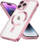 KK KENIK Case For iphone 13 Pro,Shockproof Luxury Magnetic Wireless Charging Case With Lens Glass,Clear Plating Silicone Soft For iphone 13 Pro Phone Cover (Rose Gold)