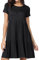 PrinStory Summer Dresses For Women UK Crew Neck Short Sleeve A-Line Swing Dress Casual Holiday Beach (Black, L)
