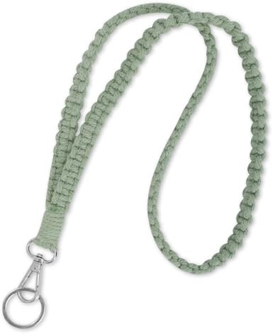 Risipu Schlüsselband Lang, Handgefertigtes Lanyard aus Polyester für Schlüssel, mit Metall Ring, für Schlüssel, ID Badge Card Holder, Brieftaschen (Grün)