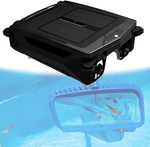 VFMVOYNZ Robot écumeur de Surface de Piscine à énergie Solaire avec Double Charge, Robot Nettoyeur de Piscine sans Fil, Nettoyage continu 24h/24 et 7j/7, évitement Intelligent des Obstacles