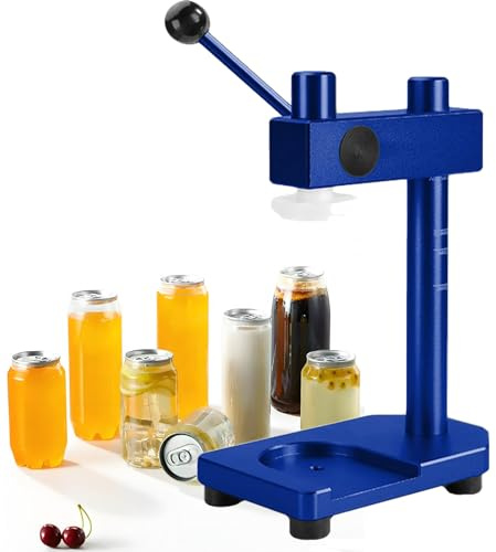 ZIXIAOS Aluminum Alloy Cup Closing Machine, Hand Tin Can Seamer Machine with Fixed Base, Sealing Capacity 250/330/400/500/700 Ml,For Sealing Pet Bottle Can Blue