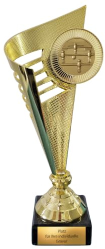 Coupe de baby-foot dorée - 31 cm - Emblème de football - Coupe du tournoi