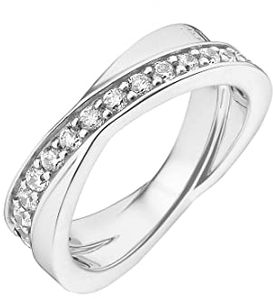 JETTE Damen-Damenring 31 Zirkonia 61, Silber 32005224