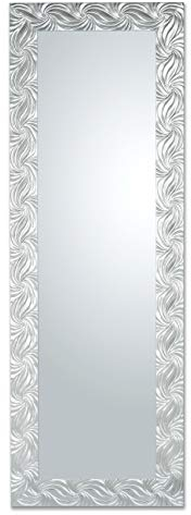 MO.WA Spiegel Wandspiegel Lang 50x145 Silber, Rahmenspiegel Rechteckig, Garderobenspiegel Modern, Lehnspiegel Ganzkörperspiegel Flurspiegel Holzspiegel versilbert