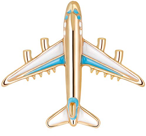 YAZILIND Exquisite Flugzeuge entworfen Brosche Clip Bouquet Geschenke Strass Brosche Hochzeit Prom Pin für Frauen Vintage Kleidung Dekoration Legierung Schmuck (Gold)