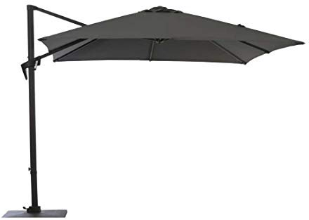 Parasol déporté Roma - 300 x 400 cm - Aluminium - Toile grise