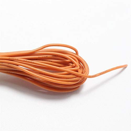 Lcuihong-Kupferkabel Orange flexibeler Silikondraht RC-Kabel, 26awg 30/0.08TS od 1,5 mm, verzinnter Kupferdraht Weich und stark (Length : 5m, Specification : 24 AWG)