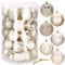 SPRINGOS Weihnachtsbaumkugeln aus Kunststoff 30-teiliges Weihnachtskugeln-Set Durchmesser 8 cm Goldfarben Dekoration für Weihnachten Party Hochzeit