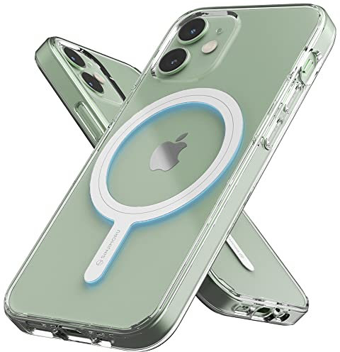Sinjimoru Shockproof iPhone12 Mini Hülle mit Magnet, Crystal Clear Protective iPhone12 Mini Case Kompatibel mit MagSafe Zubehör. M-AirClo für iPhone12 Mini