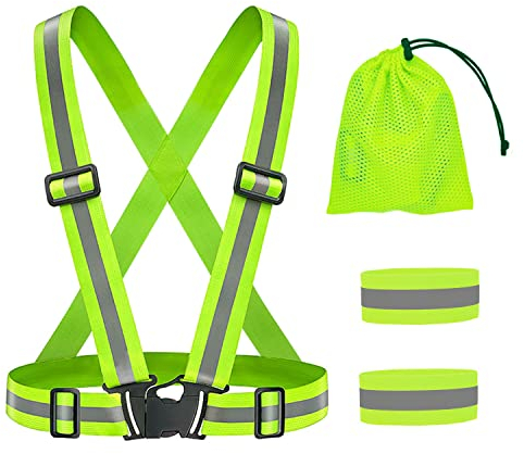 XPOOP Warnwesten Auto, Warnweste, Warnwesten, Warnweste Fahrrad, Sicherheitsweste, Warnweste Motorrad, Warnweste Gelb, Sicherheitsweste Auto Premium Reflektierende Einstellbar Warnweste