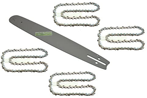 45 cm (18 pulgadas); 1,5 mm; 0,325; 72 TG espada + 4 cadenas compatibles con el socio Jonsered Pioneer