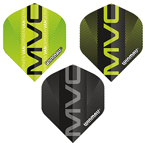 WINMAU Michael Van Gerwen Specialist Player Design Darts Flight Pack – 3 Sets pro Packung (9 Flights insgesamt)