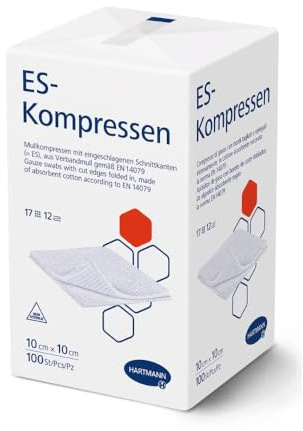 Hartmann ES Gauze Compresses Non-Sterile 10 x 10 cm 8 Layers (10 x 100 = 1000 Pieces)