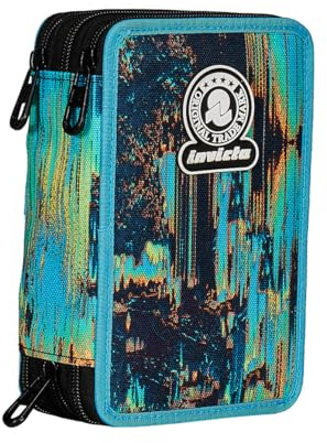 Invicta Federmäppchen, Mäppchen, Mehrfarbig, Federtasche für Schreibwaren, Etui mit Stiften, Kugelschreiber, & mehr, 3 Fächer, Mädchen & Jungen, Schule - Grundschule, XXL, Mehrfarbig