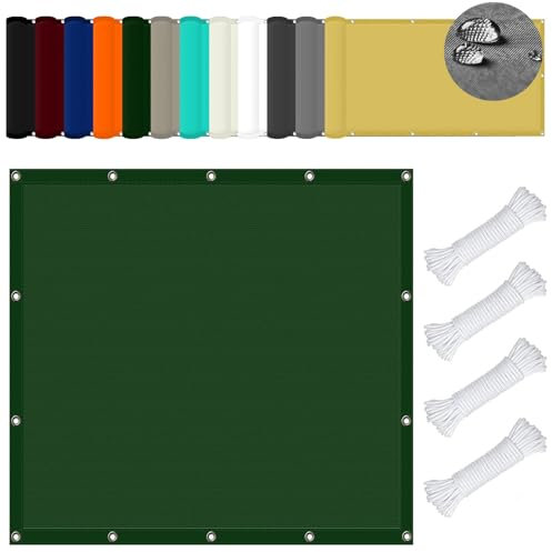 Rectangulaire Toile d'ombrage 3 x 6 m Tissus Déperlant Rectangulaire Toile pour Pergola avec Le Kit de Fixation pour Jardin & terrasse, Vert Foncé