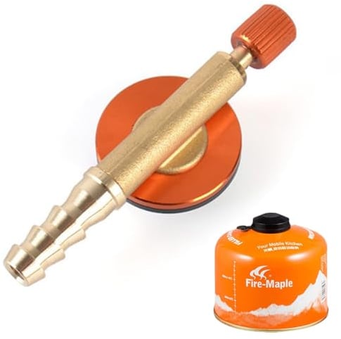 Camping Nozzle Bottle Convert Adapter Connector Stove Connector for Camping Gas Butane Canister to Screw Gas Cartridge Gas Canisters for Camping Stove (Long Tube)
