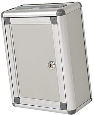 Boîte à Suggestions Verrouillable avec Cadre en Alliage d'Aluminium, Boîte de Dons Murale Protégée pour Bureau et Maison