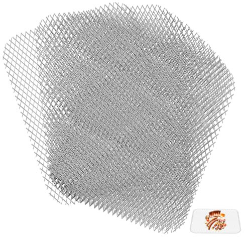 10Pcs Grill Topper Net Stainless Steel Grill Mesh Mat 39x30cm BBQ Grill Mesh Liners Grill Topper for Outdoor Camping Meat Veggies Cooking Baking
