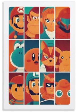 Smash Bros – Class of '99 Gamer Recruitment Videospiel-Poster, Leinwand, Wanddekoration, ästhetischer Schulbedarf, Gemälde, 30 x 45 cm