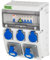 CAMPINGVERTEILER WANDVERTEILER KOMPLETT VERDRAHTET CEE 16A 230V MIT CAMPING STECKDOESE ZÄHLER IP65, 5. 3x230v + 2x Camping + LS+FI