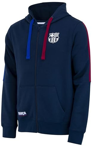 Herren-Sweatshirt mit Kapuze und Reißverschluss, offizielle Kollektion des FC Barcelona, Fußball, Größe M