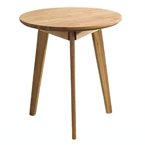 Massive Eiche Kleiner runder Esstisch skandinavischer Mid-Century Modern Küchen- und Esszimmermöbel Massivholztisch (Größe:60cm Durchmesser)
