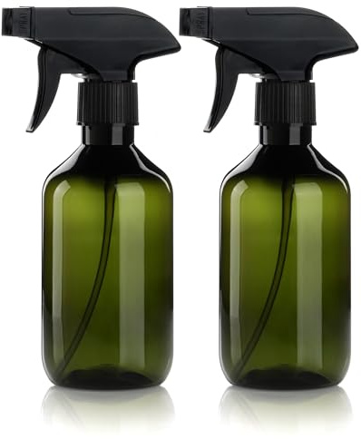 lulir Spray Bottles for Cleaning, 2Pcs 300ml Cleaning Spray Bottles | Mist Water Spray Bottle for Hair And Gardening , Adjustable Trigger Sprayer with Spray Stream Settings, Green