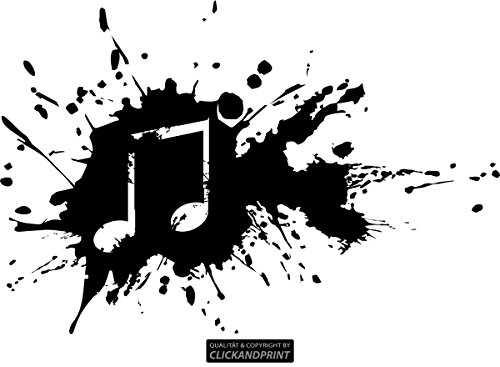 CLICKANDPRINT Aufkleber » Music Splash, 20x13,4cm, Schwarz • Wandtattoo/Wandaufkleber/Wandsticker/Wanddeko/Vinyl