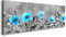 Visario 120 x 40 cm Bild auf Leinwand blaue Blumen 5733-SCT deutsche Marke und Lager - Die Bilder/das Wandbild/der Kunstdruck ist fertig gerahmt