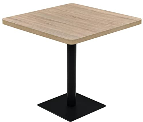 vidaXL Bistrotisch MDF Stahl Quadratisch 80x80x75cm Eichenoptik Stehtisch
