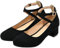 Birdsight Femmes Escarpins à Bride Cheville Croisée Talons Bas Bloc Mary Jane Bout Fermé Chaussures Doux Style(Noir 39)