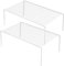 iPEGTOP 2 Pack Medium (33 x 24 cm) Freezer Cabinet Storage Shelf Rack, Rustproof Stainless Steel Kitchen Organizer Space Saver for Fridge Pantry Shelves Countertops - White